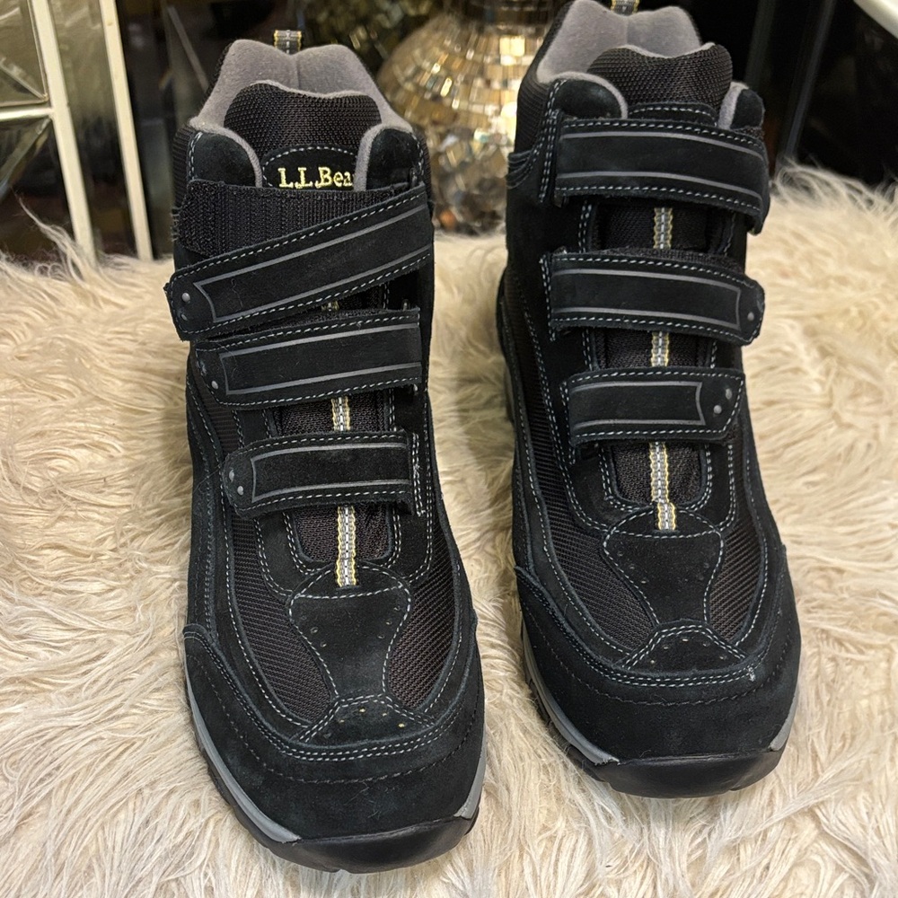 L.L. Bean Black Men's Rain & Snow Boots with Hook-and-Loop Straps